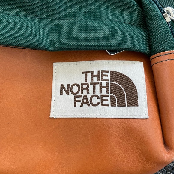 The North Face Fanny Pack hip pack crossbody bag brown label leather cordura - Picture 7 of 11